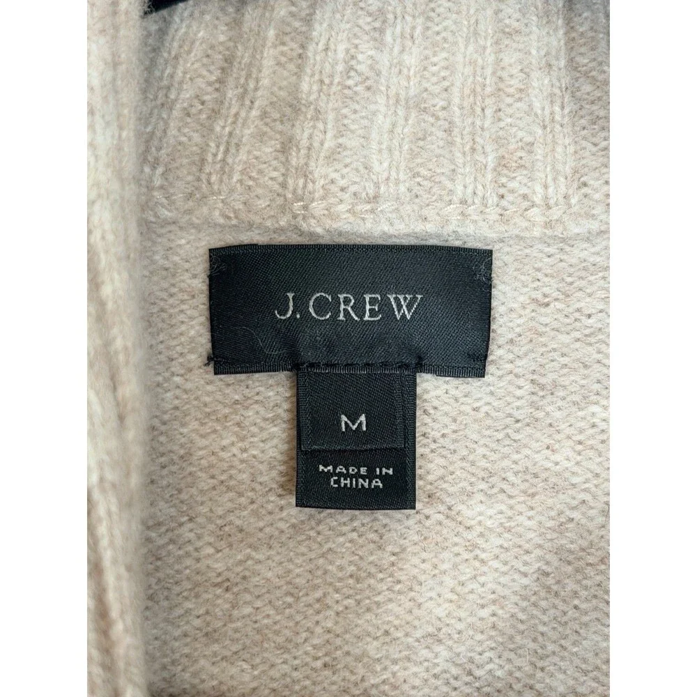 J.Crew Shawl Neck Sweater Men’s Medium  Heathered Tan Lambswool Academia Preppy